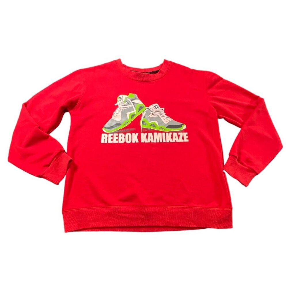 Mens‎ Reebok Kamikaze Red Sweatshirt L Streetwear Retro Y2K